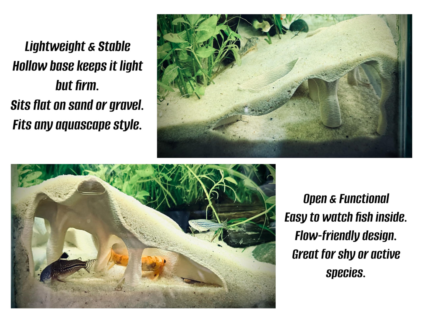 Aquarium & Terrarium Corner Underground Cave – Faux Mangrove Root Hideout for Betta, Corydoras, Shrimp, Geckos & Snakes – Natural-Look Tank Decor in Textured Root Style (Charcoal, 7.5" x7.5''x4)