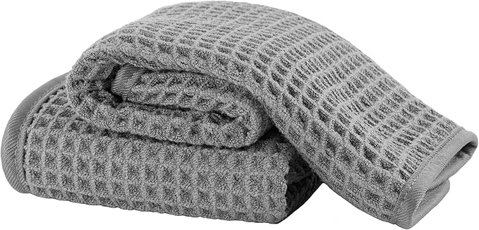 Microfiber Waffle Face Towels, 2 Pieces, Fast Drying, Lint Free 430 GSM