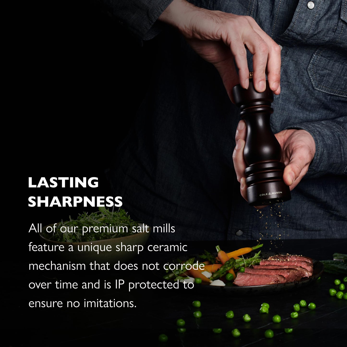 Cole & Mason London Refillable Spice Mill - Kitchen & Home Accessory - Salt and Pepper Grinder Set with Ceramic and Carbon Steel Mechanism - 7", Chocolate Wood