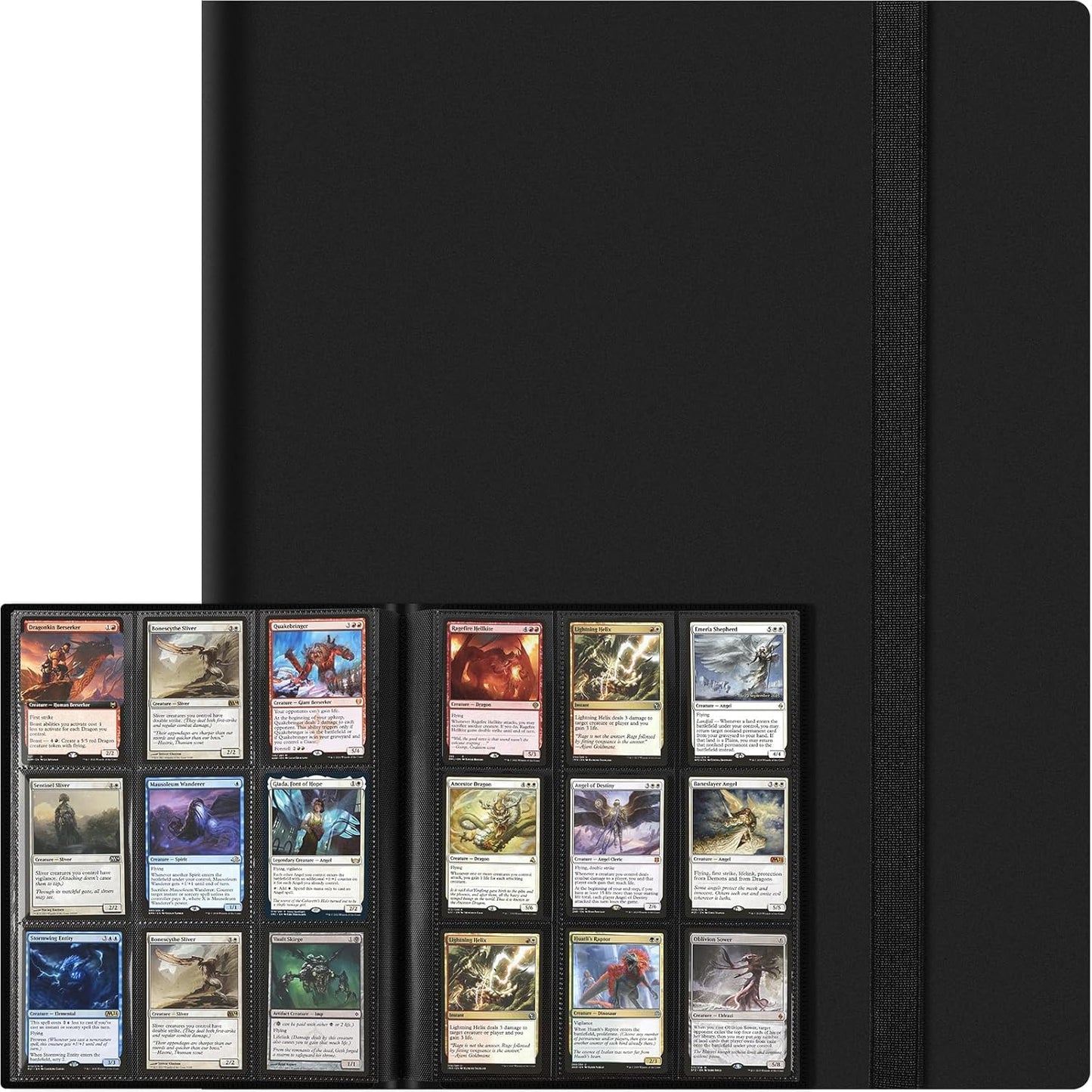 Trading Card Binder 9 Pocket, 360 Pockets Collectible Trading Card Album, Sports Card Binder for Standard Cards, Side Loading Card Folder for MTG Sports Baseball TCG Football Basketball Cards Black