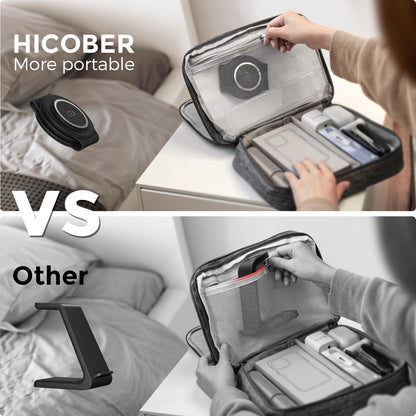 HICOBER 3 in 1 Charging Station for Multiple Apple Devices, Compatible with iPhone 17/16/15/14/13, Apple Watch & AirPods, Foldable Fast Wireless Charger & Travel Charger for Home/Office/Trips
