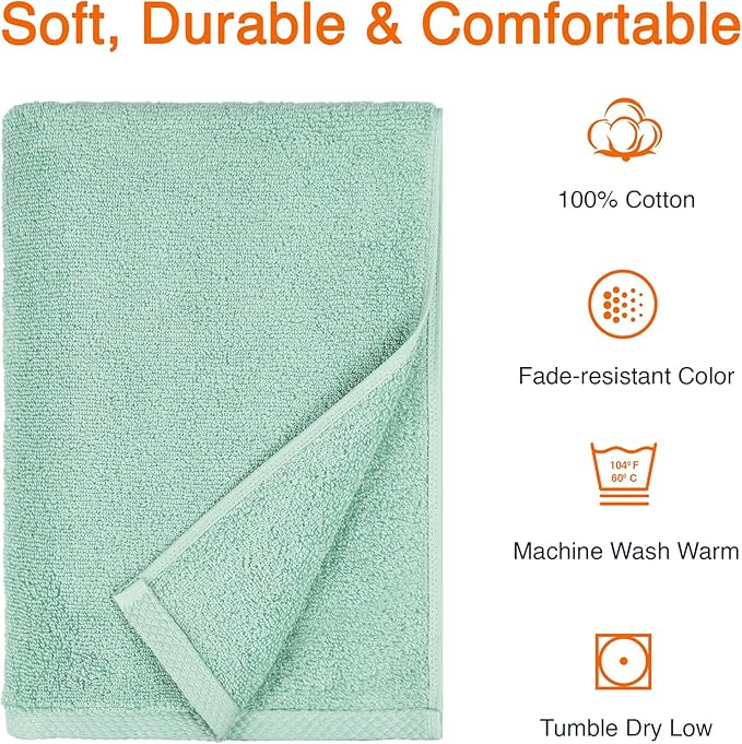 Amazon Basics 2-Pack Quick-Dry Lightweight Moisture Absorbing Bath Towel