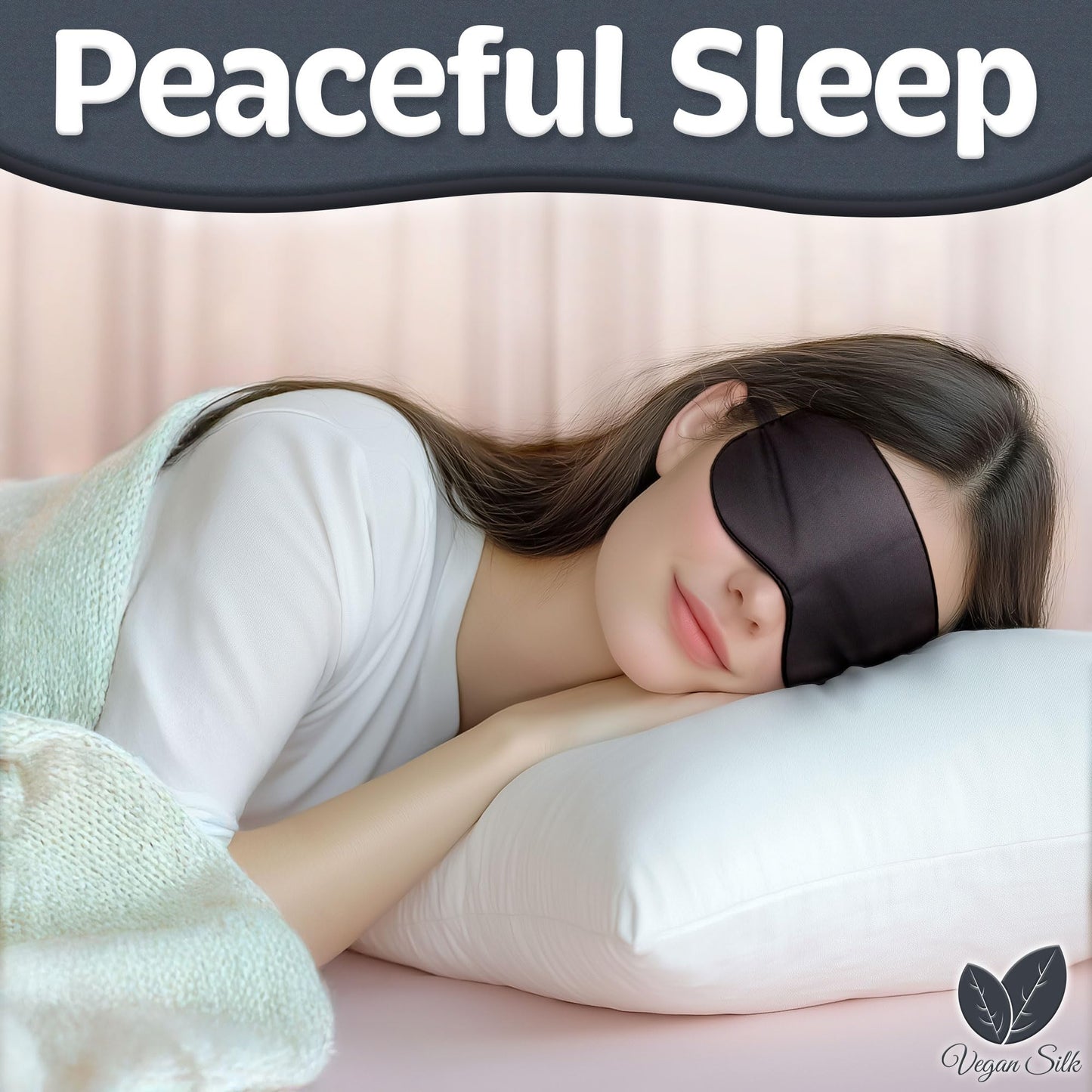 Sleep Mask - Navy Gray, 100% Bamboo Viscose - Eye Mask - Blackout Blindfold for Women & Men - Reusable Eye Cover for Travel - Comfortable, Lightweight & Contoured Sleeping Shades