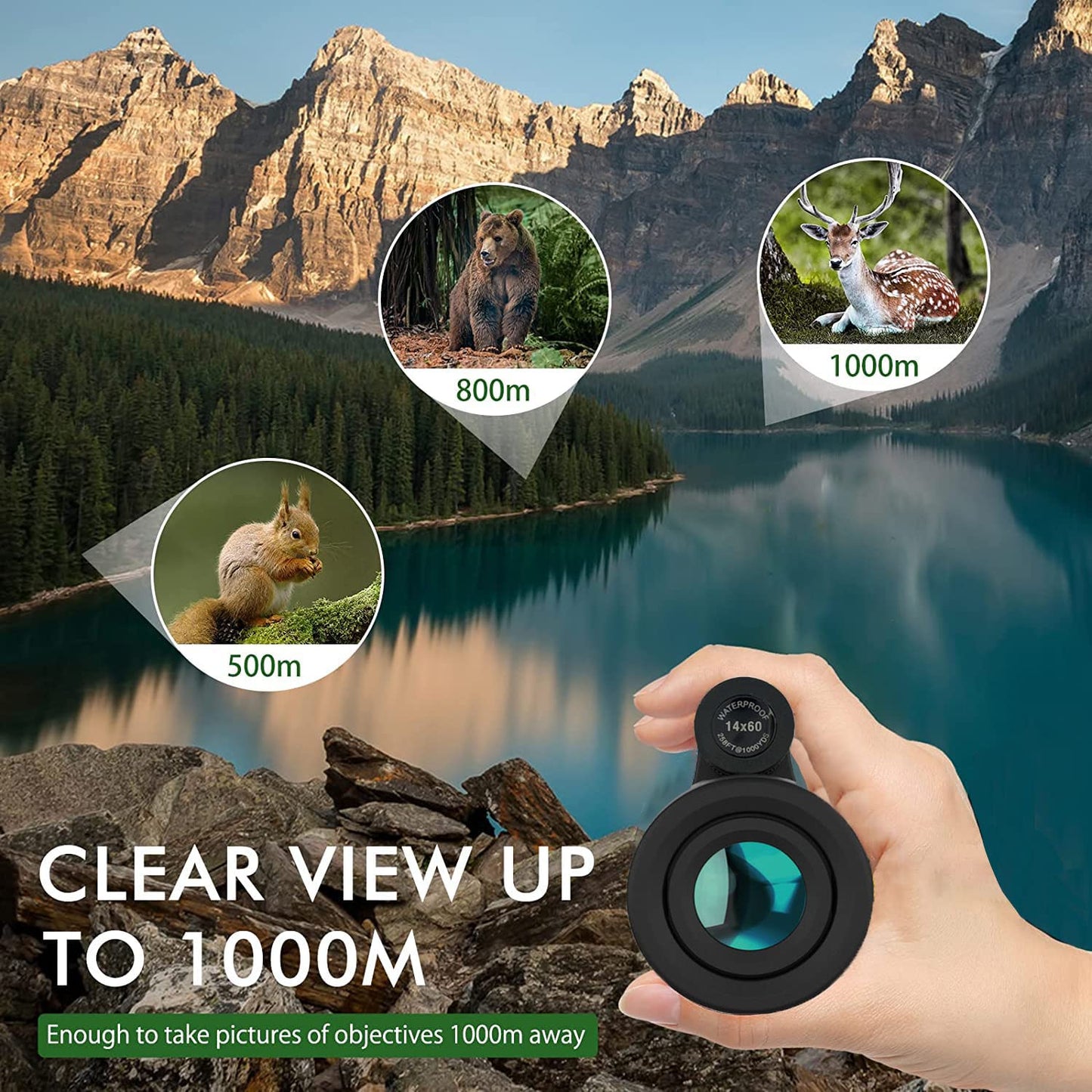 Birthday Gifts for Men Dad Husband Him Young, 12x60 Powerful Monocular Telescope with Phone Adapter & Tripod, SMC & BAK4 Prism, for Fathers Day, Hiking Gifts for Outdoors Lover