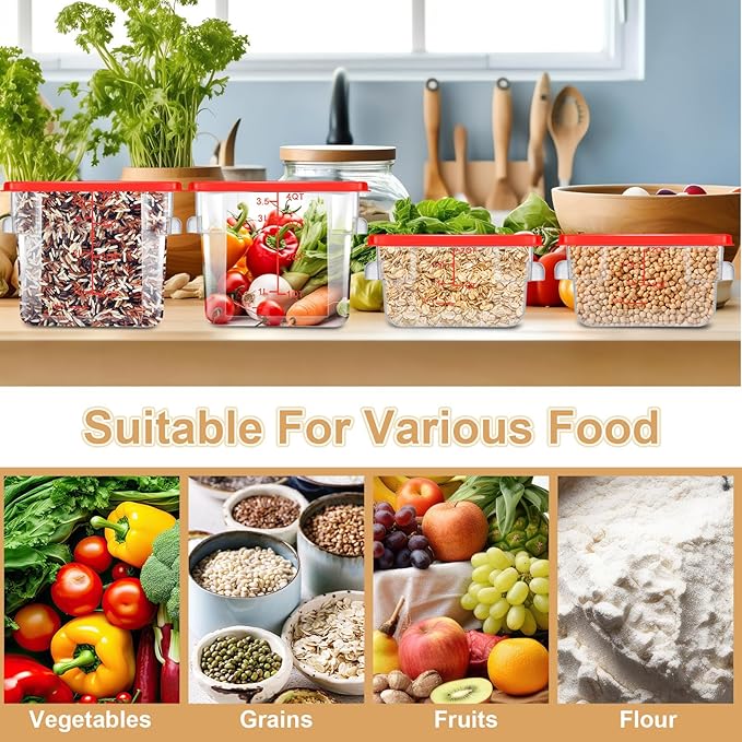 Barydat 4 Pcs Square Food Storage Containers