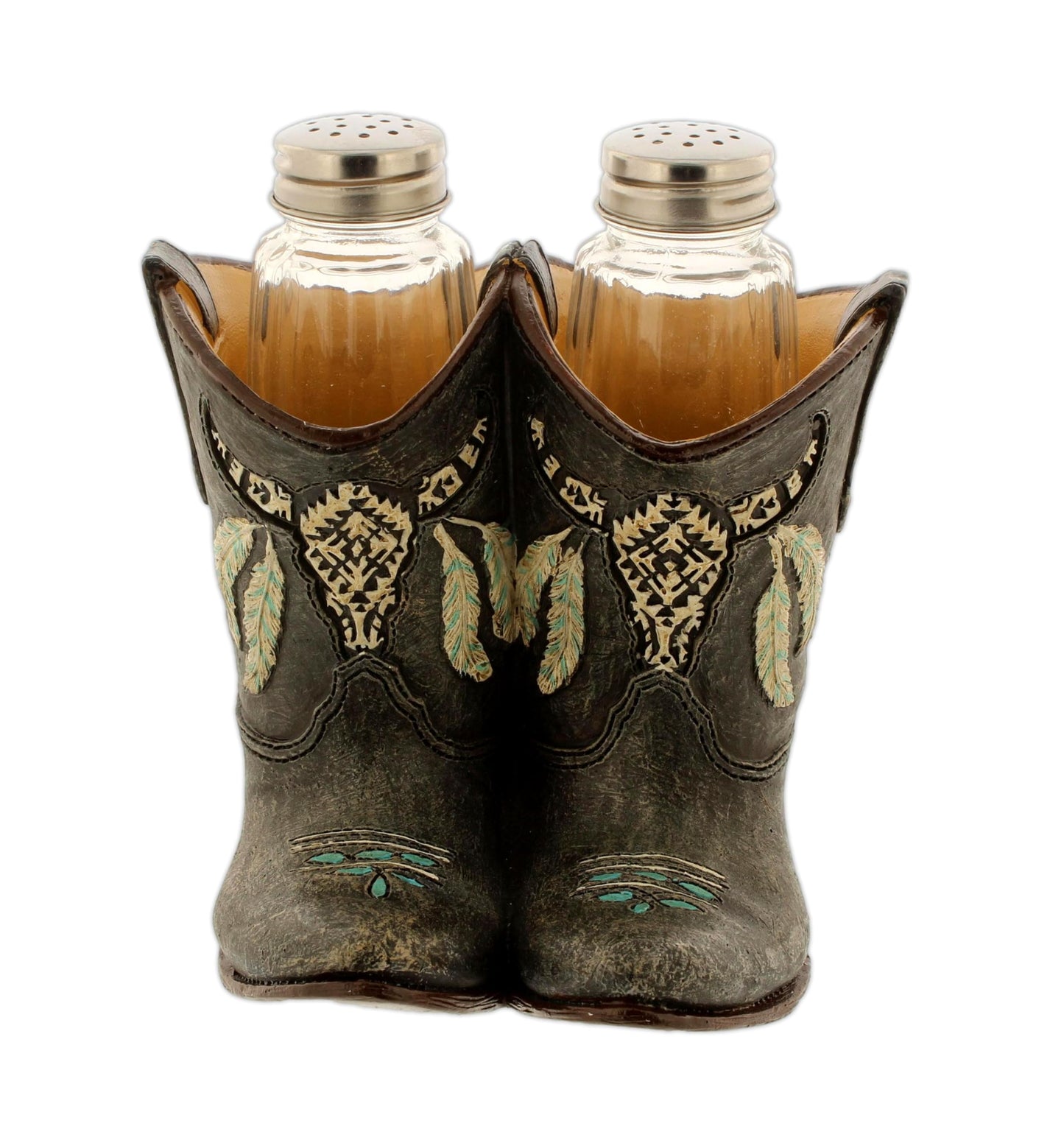 The Bridge Collection Western Cowboy Boot Salt and Pepper Shaker Set - Country Kitchen Table Decor - Unique Farmhouse Dining Accent