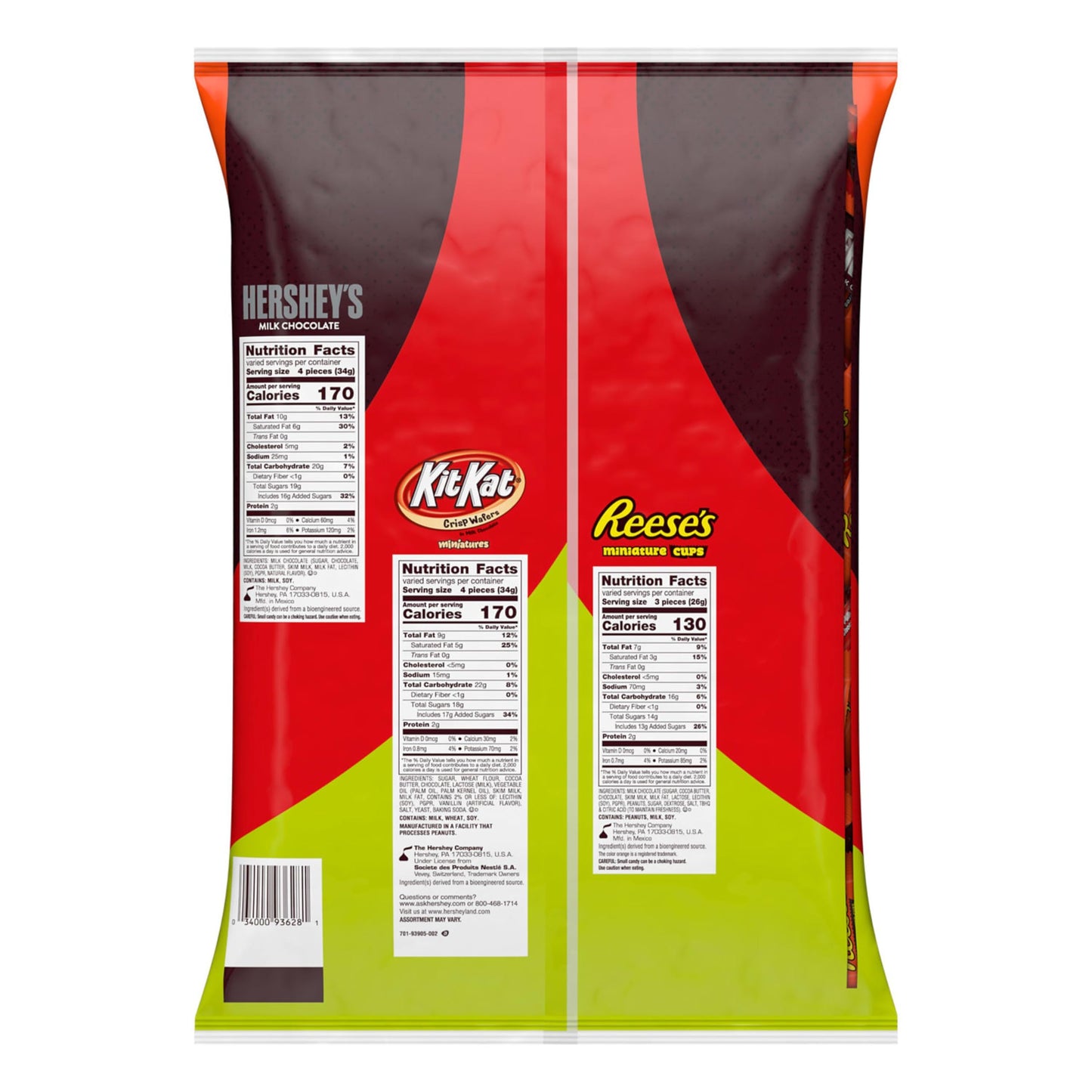 HERSHEY'S, KIT KAT and REESE'S Assorted Milk Chocolate Candy Variety Bag, Halloween Candy, 80.39 oz (265 Pieces)