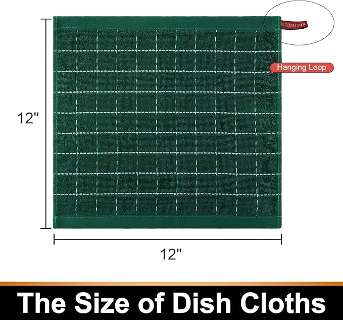 Mordimy 100% Cotton Terrycloth Kitchen Towels and Dishcloths Sets, Soft and
