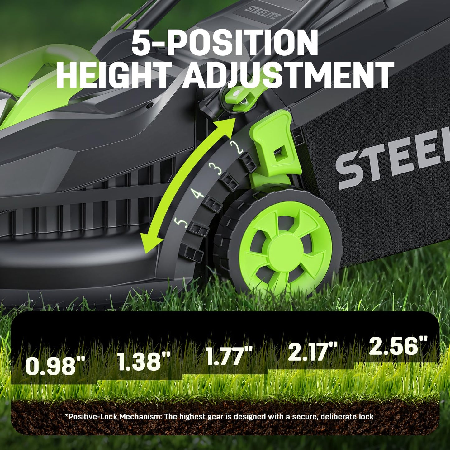 STEELITE 20V Cordless Lawn Mower & String Trimmer Combo, 13" Electric Lawn Mower & 12" 2-in-1 Trimmer Edger Set, 4.0Ah + 2.0Ah Batteries, Charger & 5 Spools, Lightweight Lawn Care Kit for Small Yard