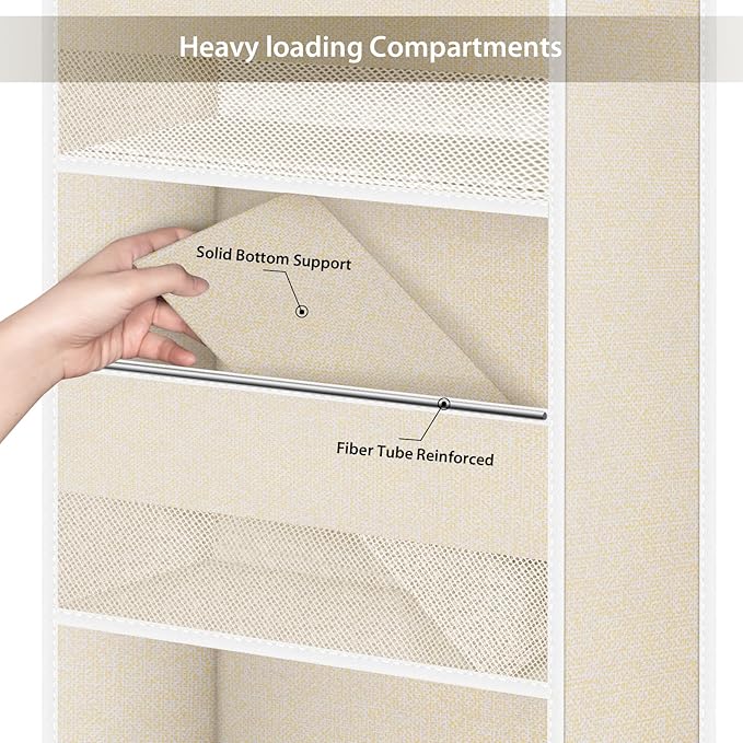 Univivi 5-Shelf Over Door Hanging Organizer Fabric Door Storage