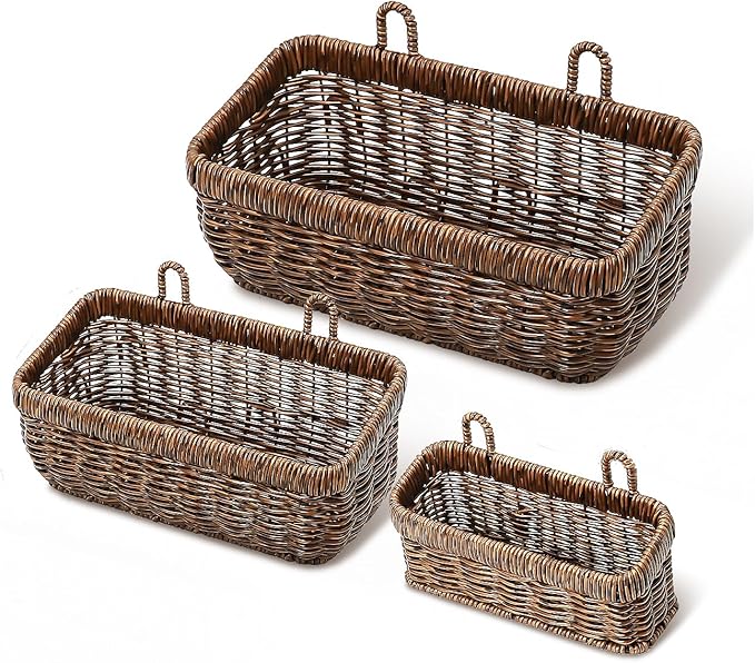 AceList Wall Hanging Basket, Boho Style Hand-Woven Hanging Storage Baskets