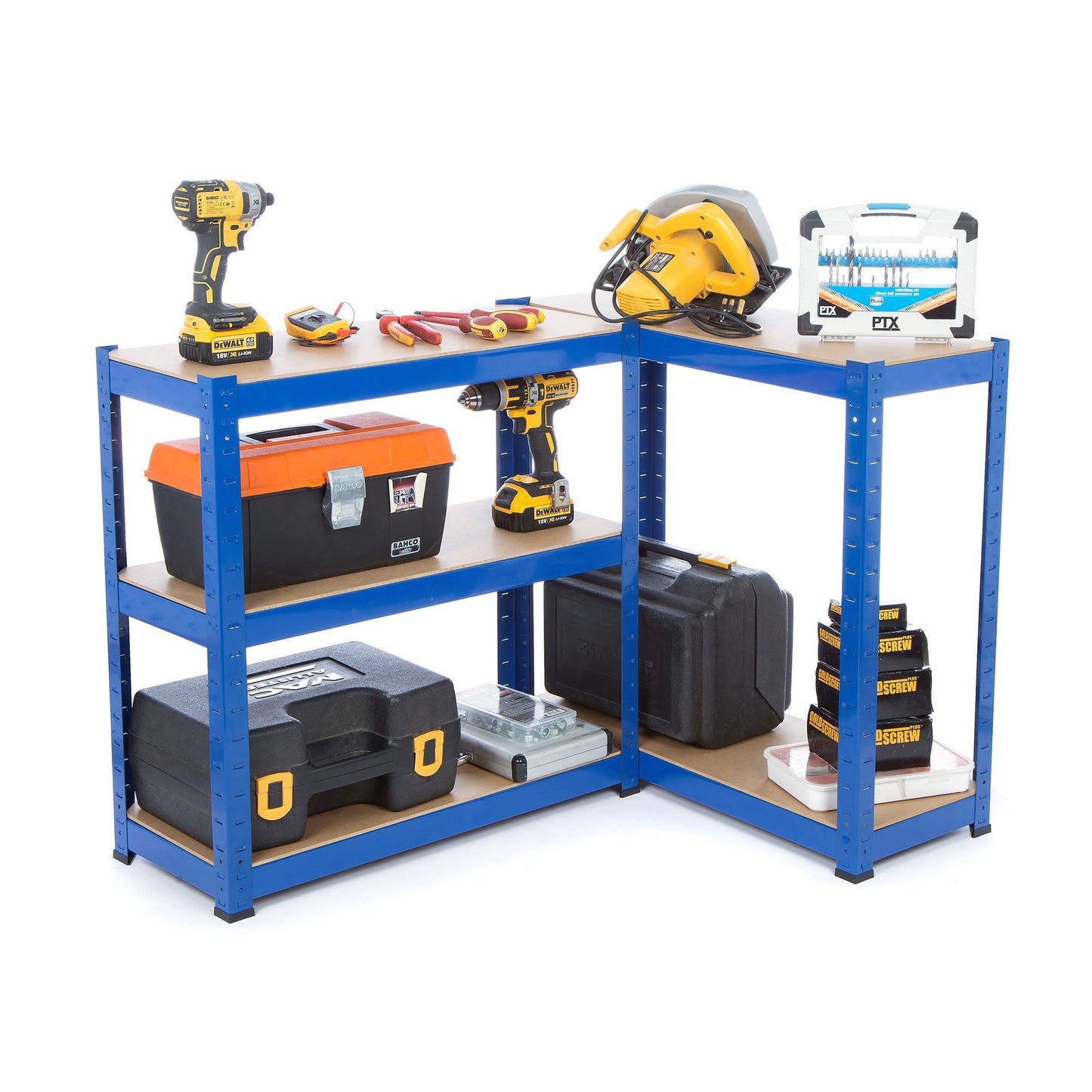 Racking Solutions Heavy Duty Garage Racking 3 Bay MEGA DEAL 175KG Per Shelf (1500mm H x 750mm W x 300mm D)