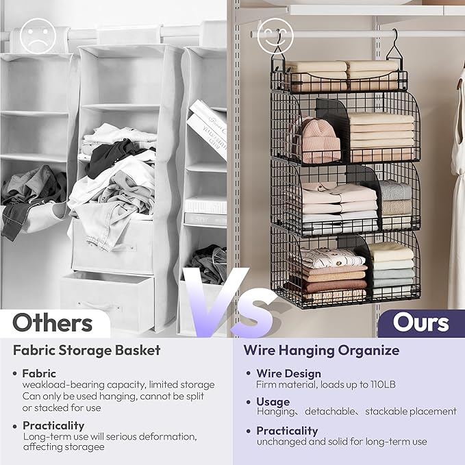 SWTYMIKI Hanging Closet Organizer Storage