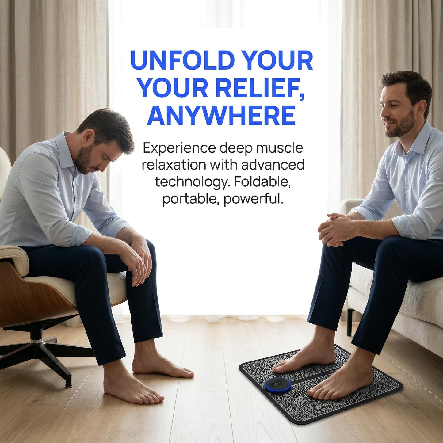 ZoRhael Foot Massager with Remote Control, Foot Stimulating Massage Mat Improves and Promotes Muscle Stimulator for Neuropathy & Recovery, 8 Modes 19 Levels, Foot Mat System for Pain Relief