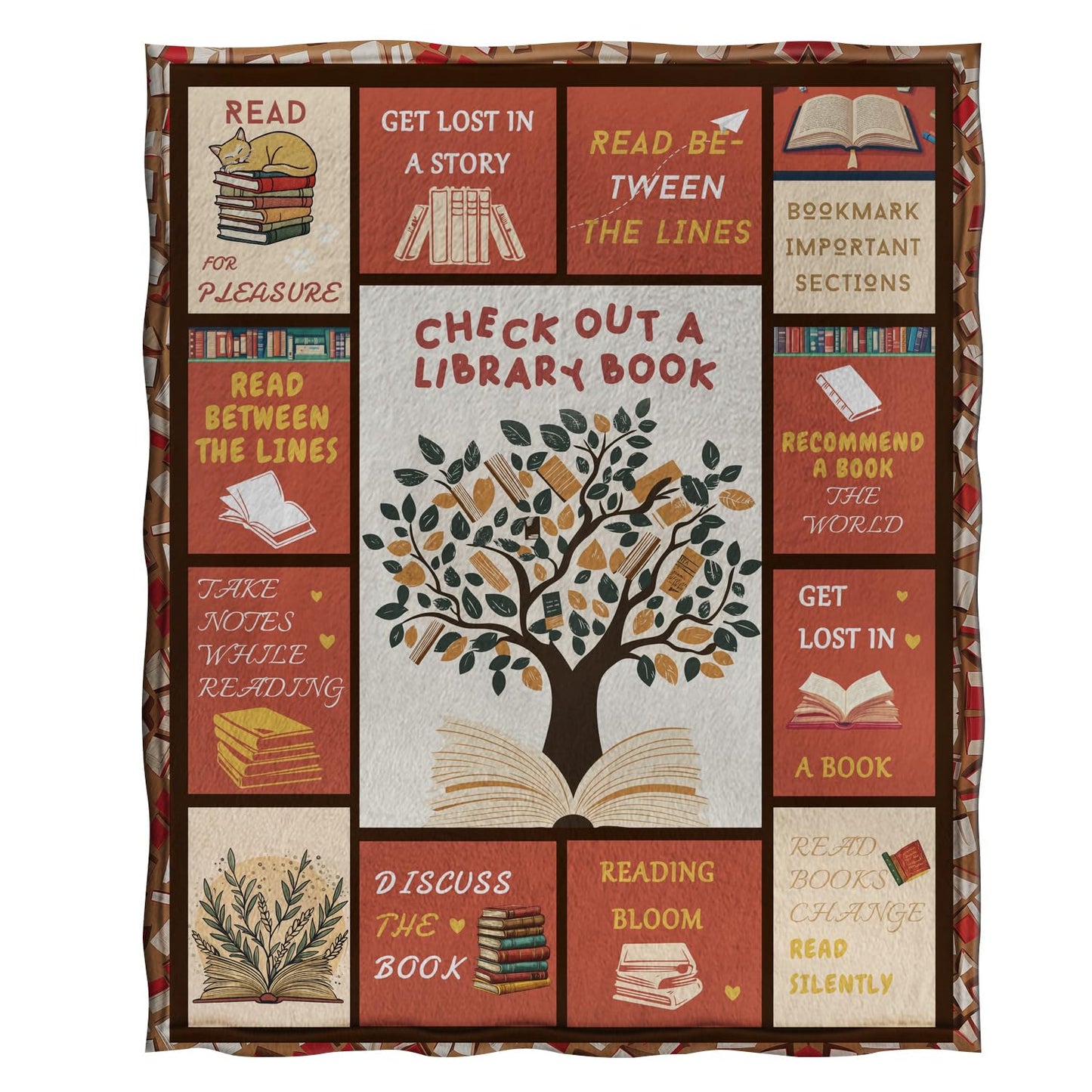 Jekeno Book Lovers Gifts Blanket for Women Girls, Reading Gifts Blankets for Book Lovers, Bookish Gift for Readers, Reading Librarian Gift Blanket 50"x60"