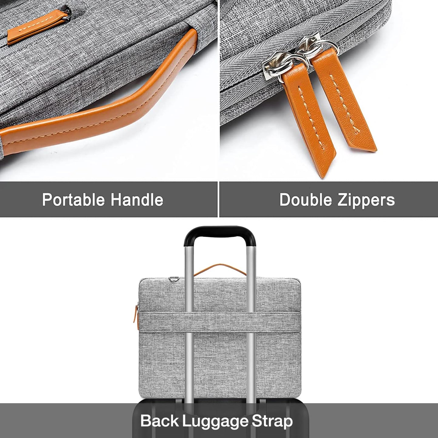 MOSISO 360 Protective Laptop Bag 16 inch, 15-15.6 inch Computer Shoulder Bag Compatible with MacBook Pro 16, HP, Dell, Lenovo, Asus, Side Open Messenger Case &4 Zipper Pockets&Handle, Gray