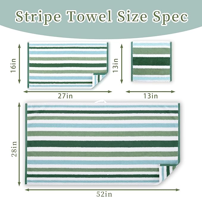 Green and White Washcloths