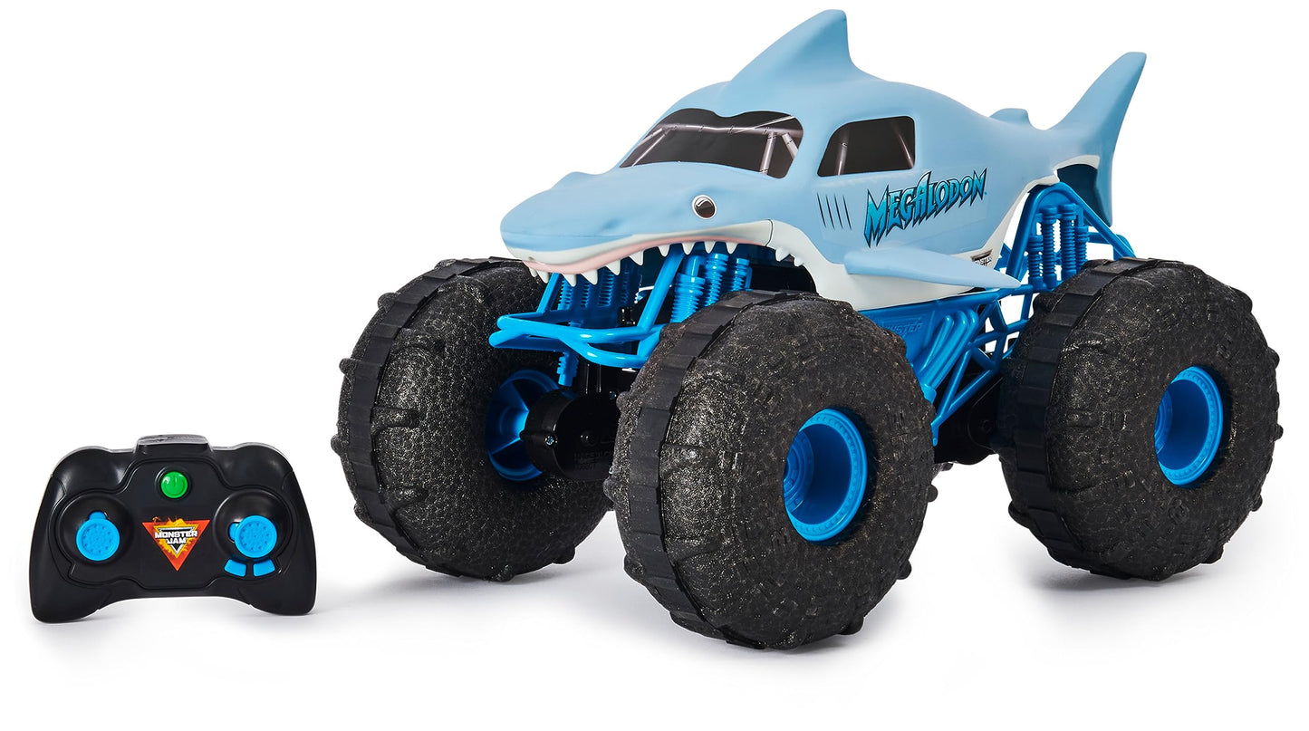 Monster Jam, Official Megalodon STORM All-Terrain Remote Control Monster Truck, 1:15 Scale