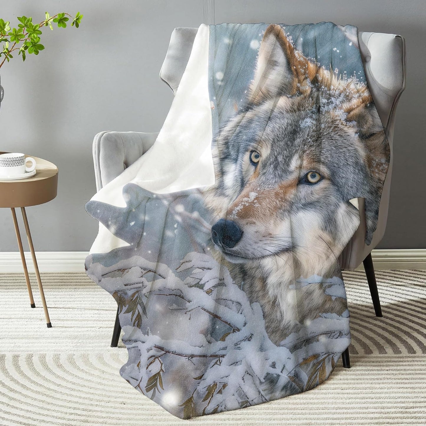 dhakalrlde for Wolf Blanket - Ultra Soft Plush Flannel Throw Blanket, Lightweight&Warm, Fuzzy for Couch, Bedroom, Travel, Outdoor, Cozy & Comfy for All 50in×60in