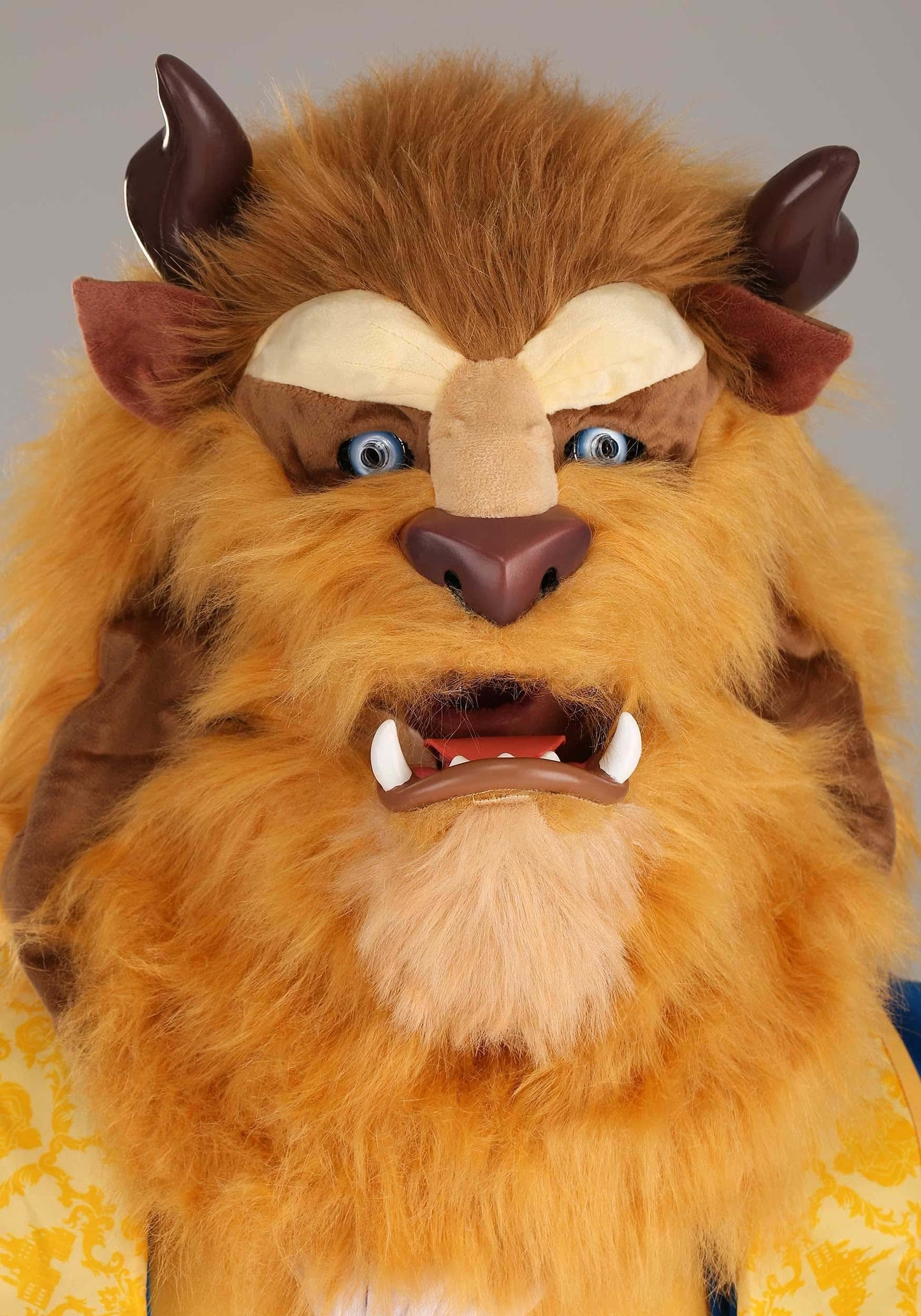 Adult Beast Costume | Disney Beauty and the Beast Men's Mouth Mover Full Head Mask | Dressed To Impress Blue Suit Outfit Medium