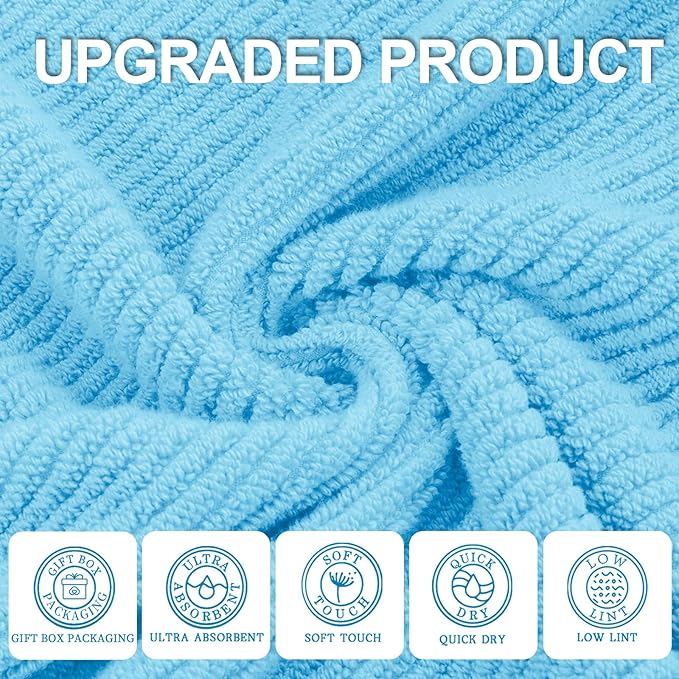 VOOVA & MOVAS Hand Towels for Bathroom Set of 4，Large 18"x 28"