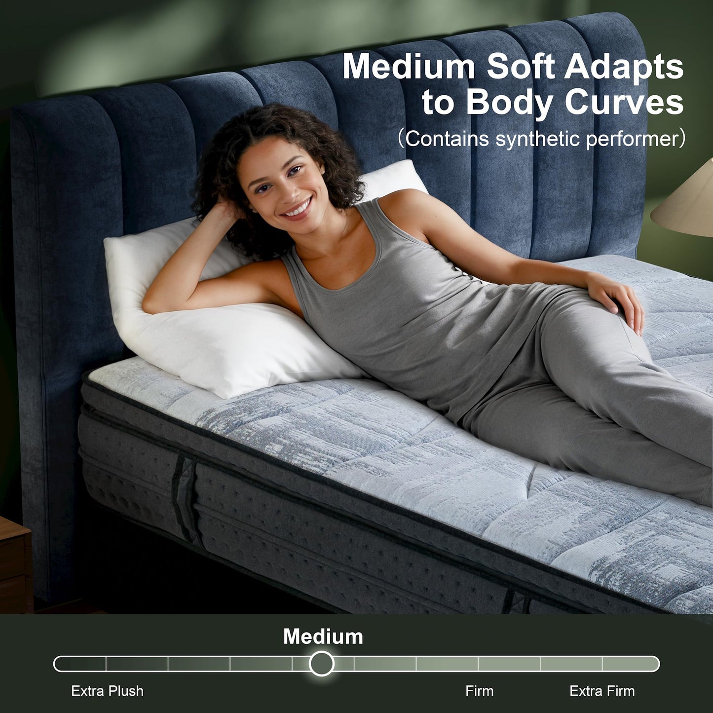 SURLUNKEYS Queen Mattress Medium Plush - 14 Inch Memory Foam Hybrid Mattress Strong Edge Support Without Motion Transfer for Deep Sleep, Grey