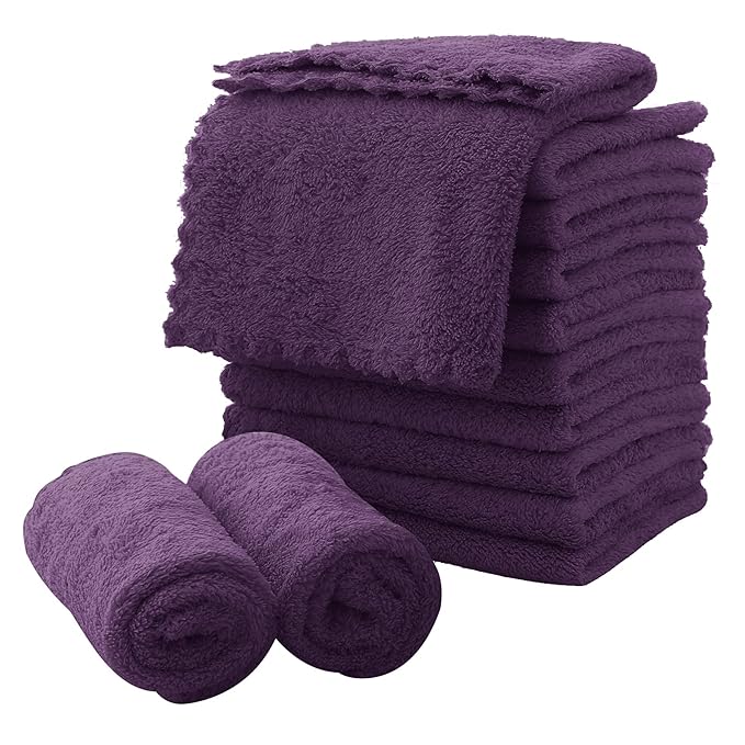 MOONQUEEN Microfiber Facial Cloths Fast Drying Washcloth 12 Pack