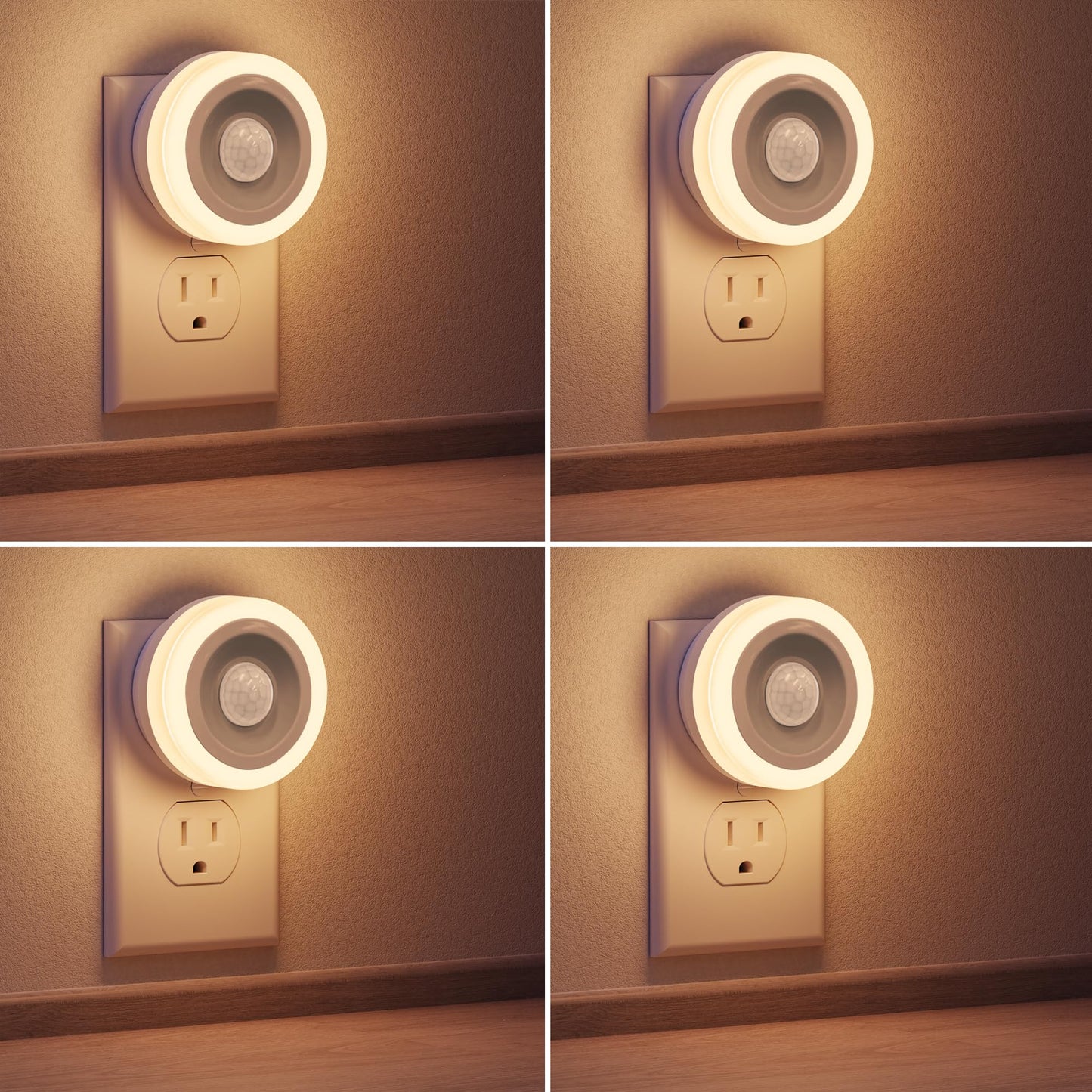 Briignite Motion Sensor Night Light, 4 Pack, Night Lights Plug into Wall, Auto On/Off Motion Activation Nightlight, Energy-Saving 0.6W LED, Daylight White, Ideal for Kids, Bedroom, Bathroom