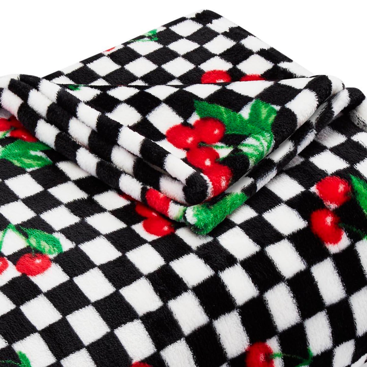 Betsey Johnson - Oversized Throw Blanket 50x70, Ultra-Soft Plush Bedding for Couch or Bed, Cozy & Lightweight, Soft Blanket with Cherry Checker Print (Red)