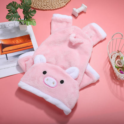 POPETPOP Small Pig Dog Costume, Cute Pink Pig Design Warm Hoodies for Dogs Cats, Halloween Christmas Cosplay Pig Dog Costume for Teacup Chihuahua, XXL