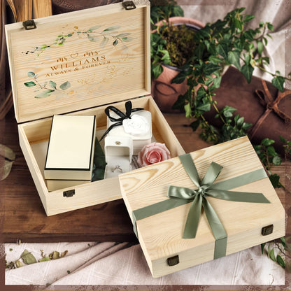 HIPNOOK 2 Pack Unfinished Wooden Box with Lid – 12"x9"x3.1" Decorative Storage Keepsake Memory Boxes Natural Pine Wooden Boxes for Crafts, DIY, Painting, Wood Burning,Wood Gift Box- Ideal Gift & Home