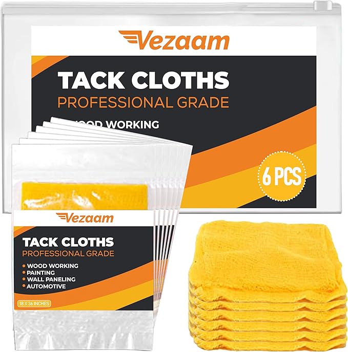 Tack Cloths - 6 Pcs, Remove Dust, Sanding Particles, Clean & Polish