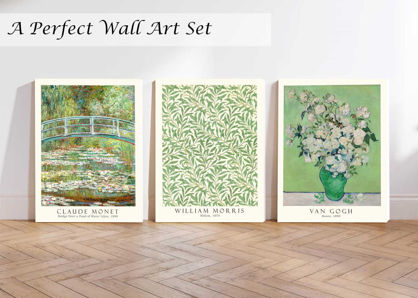 Induslyfe Framed Grass Wall Art Canvas Decor Set of 3, Matisse Mid Century Modern Art, Aesthetic Floral Botanical Prints Posters for Bedroom, Living Room, Bathroom 12x16