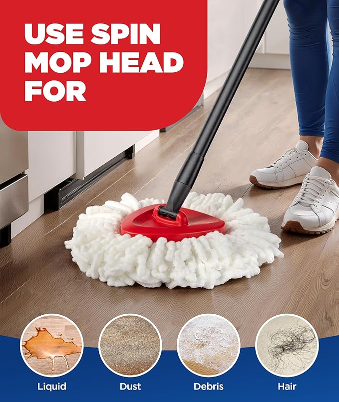 4-in-1 Mop Heads Replacements for O Cedar EasyWring 1 Tank System, Includes 1