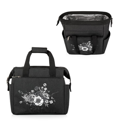 PICNIC TIME Disney Nightmare Before Christmas Jack & Sally On The Go Lunch Bag, Soft Cooler Lunch Box, Insulated Lunch Bag, (Black) 10 x 6 x 10.5