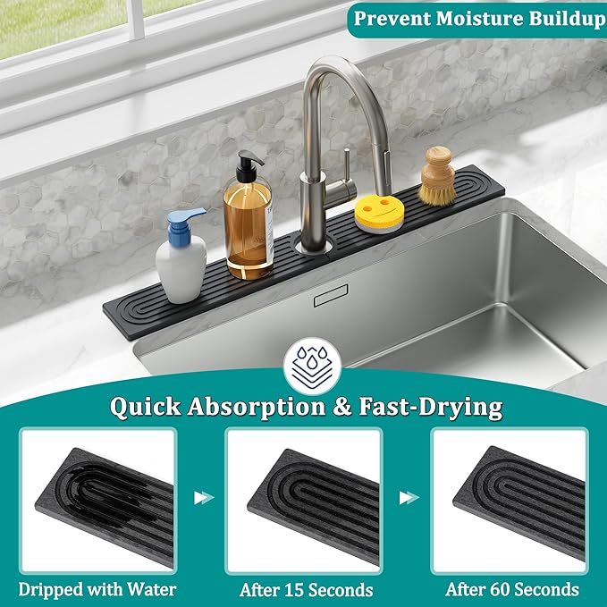 Stone Faucet Mat for Kitchen Sink