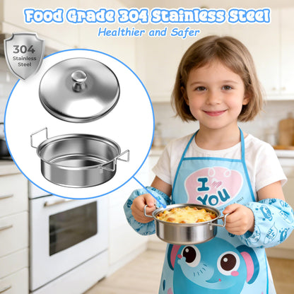 Gotoofun Kids Cooking Set Real for Beginners, 28PCS Mini Kitchen Starter Set with Anti-Slip Safety Guard, Easy Cooking Toys for Boys Girls Ages 8-12, Blue