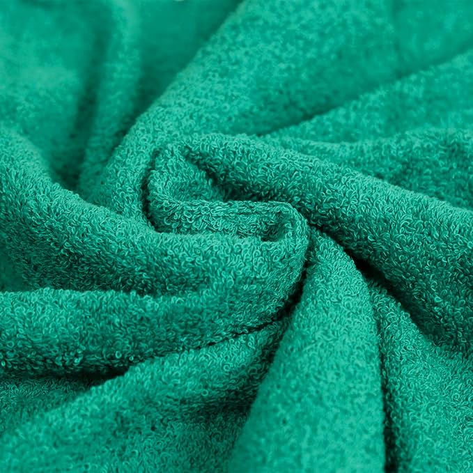 Amazon Basics 6-Piece Oversized Fade-Resistant Towel Set, 100% Cotton, Highly