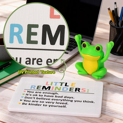 Inspirational Coworker Employee Appreciation Frog Gifts for Women, Boss, Manager - Cute Motivational Gifts Office Green Desk Decor Supplies for Women Men, Office Little Reminders You Are Enough