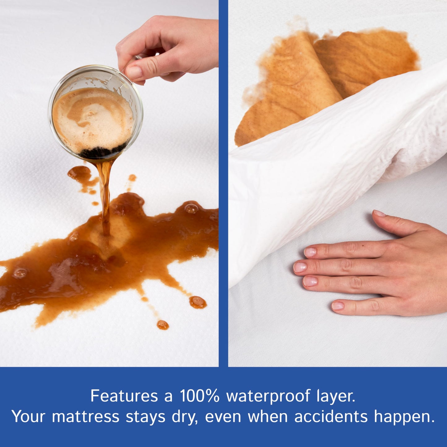 King Size Mattress Protector Bed Bug Waterproof Zippered Cover - Hypoallergenic Premium Quality Encasement Protects Against Liquids, Dust - Breathable, Noiseless White