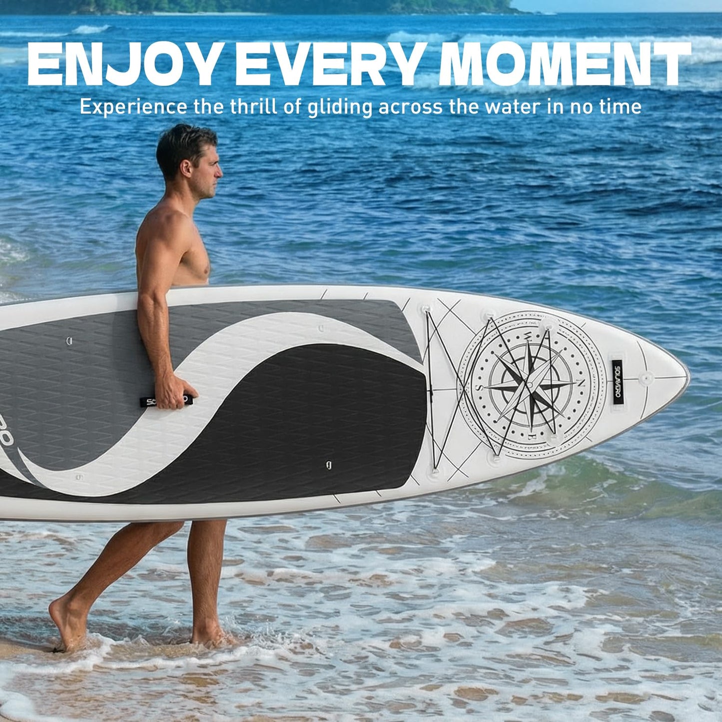 SOLAVERO Inflatable Stand Up Paddle Board with Premium SUP Accessories, Extra Wide Stable SUP Board for All Skill Levels, 11'6" Paddleboard with Non-Slip EVA Deck for Adults & Youth
