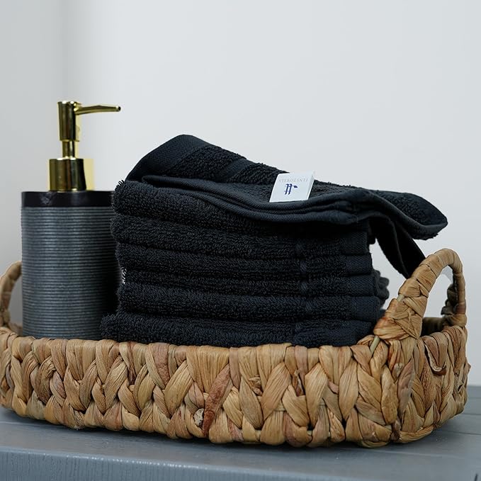 Tens Towels Pack of 60 Washcloths, 12 x 12 Inches, Lighter Weight, Quick to Dry