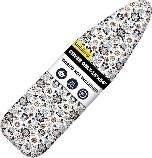 Ironing Board Cover and Pad 15"x54" Extra Thick Natural Cotton, Scorch and