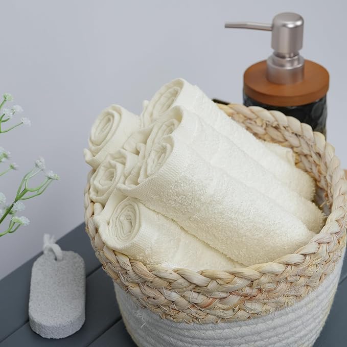 Tens Towels Pack of 60 Washcloths, 12 x 12 Inches, Lighter Weight, Quick to Dry