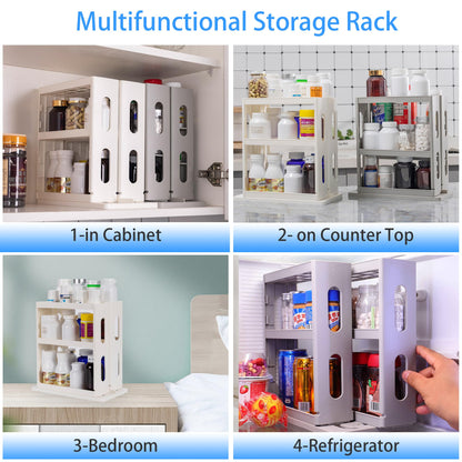 Dutiplus Medicine Organizer 3-Tier Shelves Cabinet Storage Rack Organizer for Holding Vitamins, Supplements, Cosmetics 10.82" H x 5.82" W x 10.43" D (Creamy White)