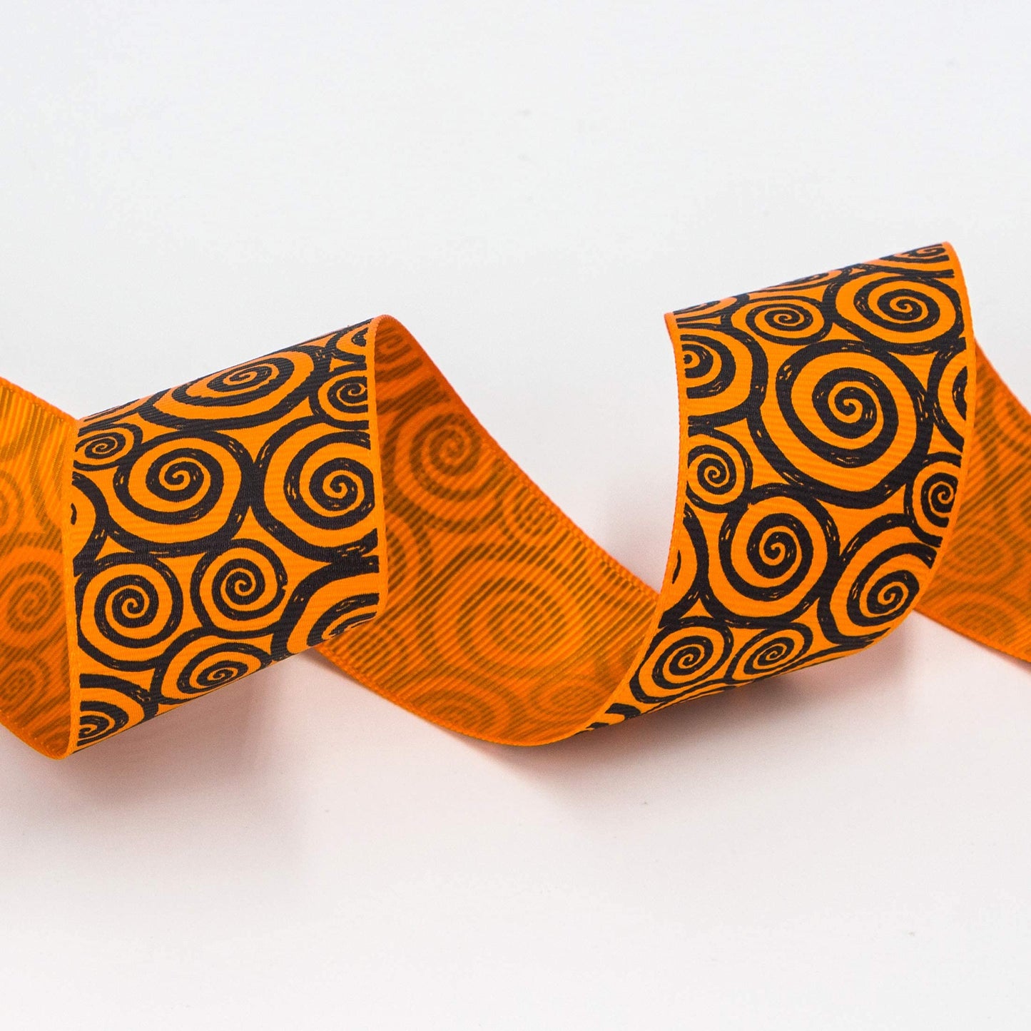 Ribbli Grosgrain Halloween Swirl Print Craft Ribbon,1-1/2 Inch,10-Yard Spool, Orange/Black,Use for Halloween Wrapping,Fall Decoration,All Crafting and Sewing