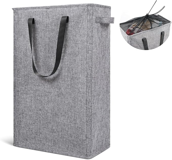 Odonata Slim Laundry Hamper Handles Collapsible Laundry Basket Thin Dirty