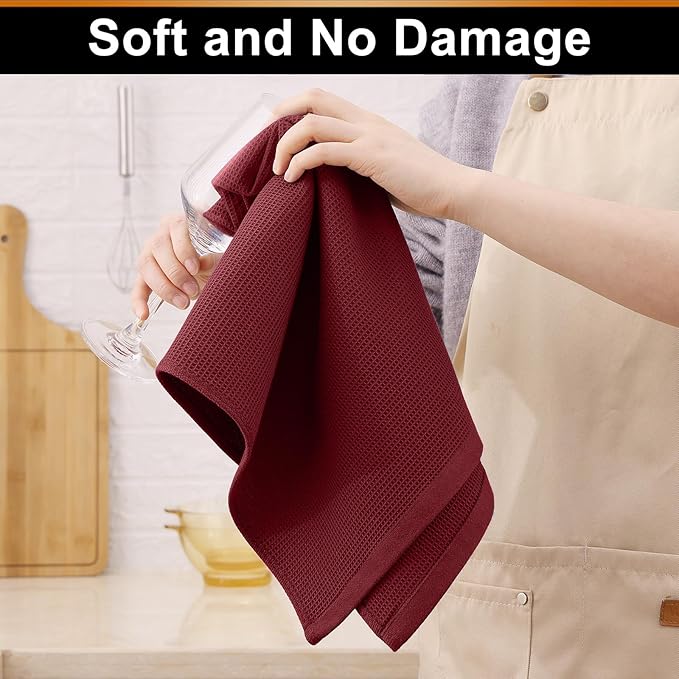 Homaxy 100% Cotton Kitchen Towels and Dishcloths Set