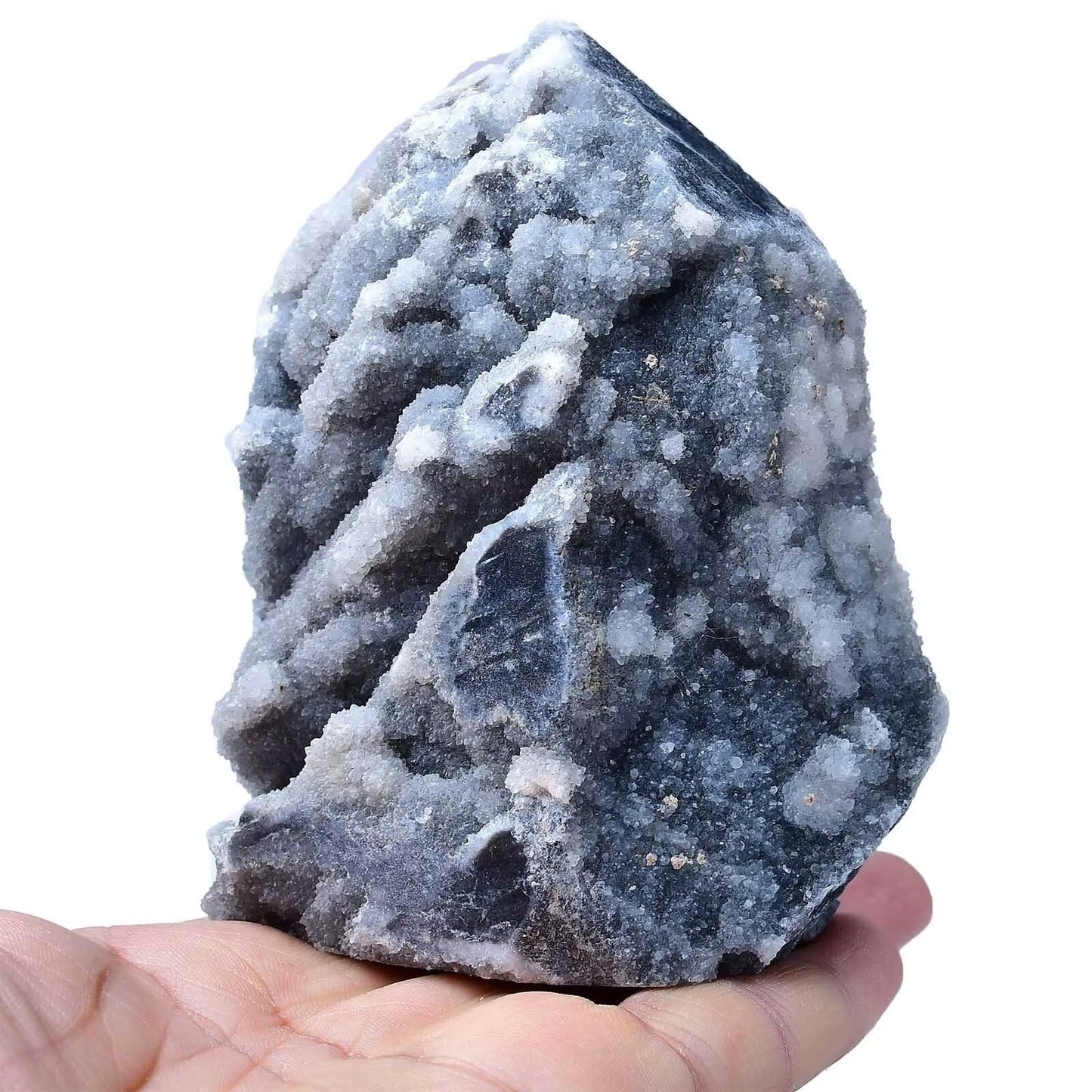 FZBHRO Large Sphalerite Geode Towers Crystal Point Obelisk Irregular Shape Healing Crystal Stone Wand Meditation Gift 1.7-2.2 Pound