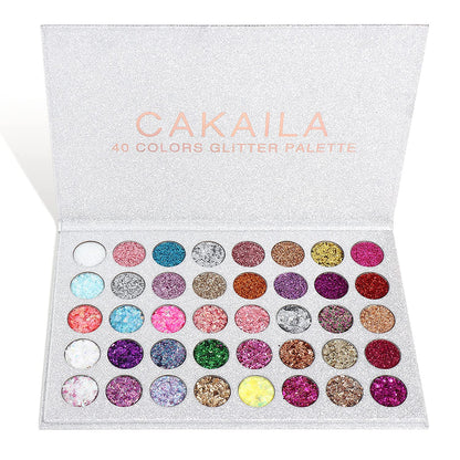 Glitter Eyeshadow Palette, 40 Colors Highly Pressed Pigmented Metallic Shimmer Sparkly Glitter Eyeshadow Makeup Pallet Palettes,Pink Blue Green Red Gold Purple Eye Shadow Powder Long Lasting